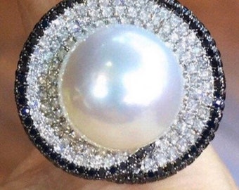 South Sea Pearl Diamonds Ring Item SN40