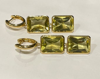 Lemon Quartz 18K Gold Earrings Item SNE06