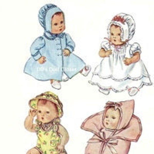 Pattern 2537-11" ~ BABY DOLLS ~ 8" chest ~ Vintage 1947 Baby Doll Layette