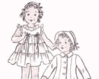 Pattern 447-10" ~ Patsyette-Ann Estelle-Tonner Patsy ~ 6.5" chest ~ Vintage 1936 Doll Clothes