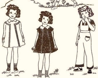 Pattern 1948-8" ~ Ginny-Wendy-Muffy-Riley ~ 5" chest ~ Vintage 1950 Doll Clothes ~ How to Sew Pattern
