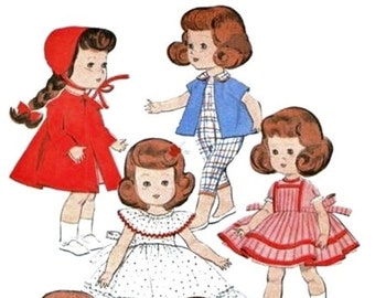 Pattern 7972-8" ~ Ginny-Muffie-Ginger-Riley-Alexander-kins ~ Doll Wardrobe ~ 1953 ~ Long Dress-Top & Capris-Sun Dress-Nightgown