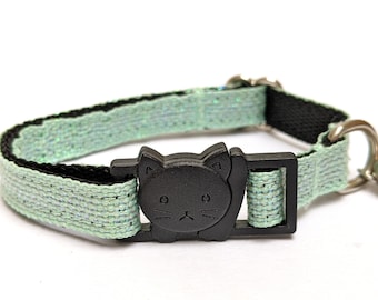 Mint Green Sparkly Cat Collar - Breakaway Cat Collar With Bell for Kittens, Small and Large Cats