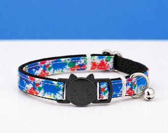 Paint Splash Cat Collar | Artistic Breakaway Collar With Bell