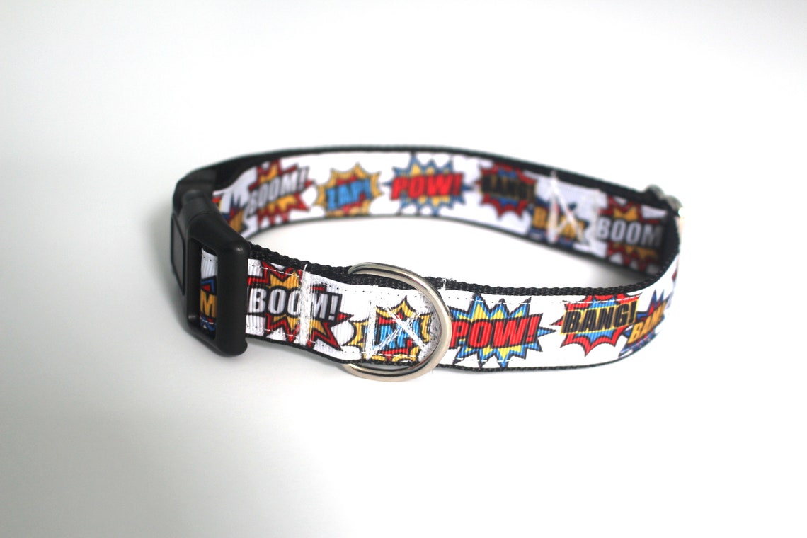 Comic Book Dog Collar Boom Zap Pow Superhero Collar for Etsy