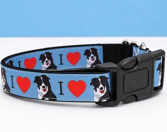 パーソナライズされたボーダーコリー犬用首輪：カスタムネームバックル