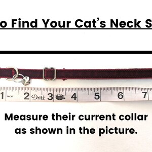 Wine Red Velvet Cat Collar Soft Luxury Breakaway Safety Kitty Collar With Bell for Kittens, Large & Small Cats Deep Burgundy image 6