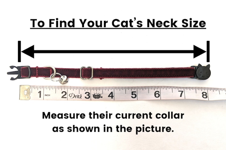 Wine Red Velvet Cat Collar Soft Luxury Breakaway Safety Kitty Collar With Bell for Kittens, Large & Small Cats Deep Burgundy image 6