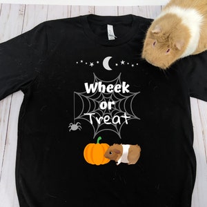 Wheek or Treat - Cute Halloween Guinea Pig Lovers T-Shirt - Lightweight Comfy Unisex T-Shirt - Great Gift for Piggy People!