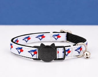 Toronto Blue Jays Cat Collar - Breakaway Kitty Collar with Bell | Matching Harness + Leash Available
