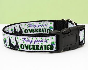Being Good Is Overrated Dog Collar | Cute Witchy Halloween Collar