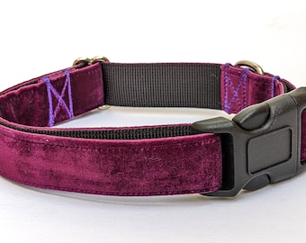 Purple Velvet Dog Collar - Soft Regal Luxury Pet Collar