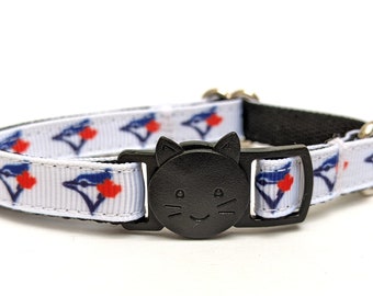 Toronto Blue Jays Cat Collar - Breakaway Kitty Collar with Bell - Toronto Baseball, Sports Team
