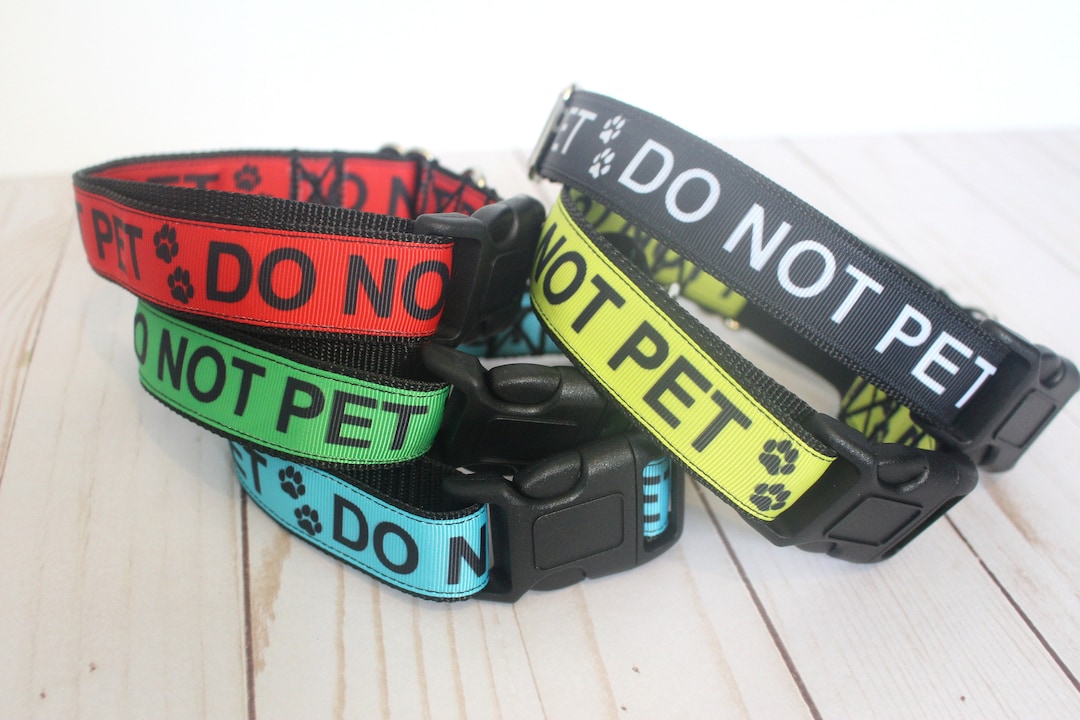 Do Not Pet Dog Collars 5 Colors With Pawprints for Fearful, Reactive or