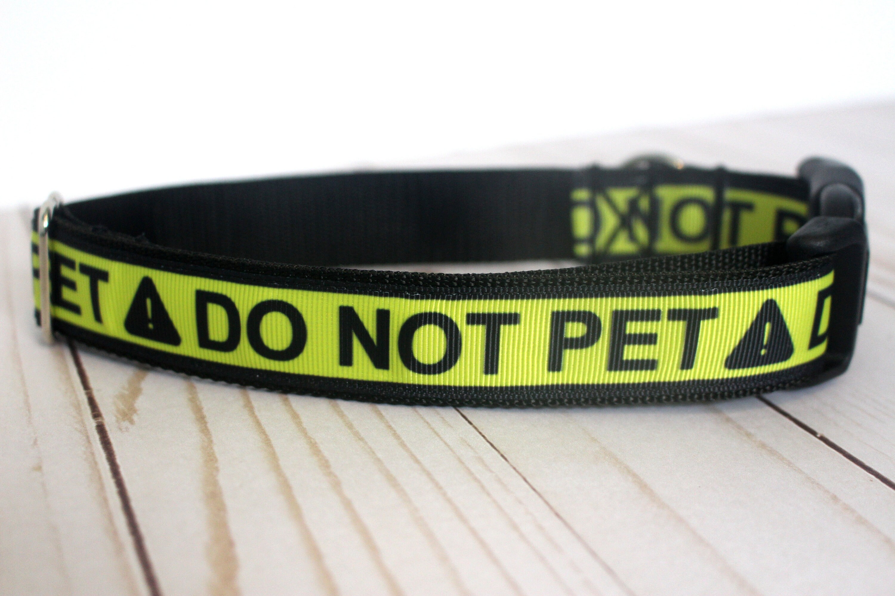 Do Not Pet Dog Collar Yellow and Black Caution Training or Etsy UK