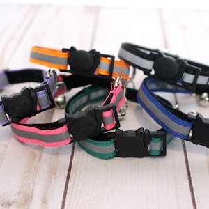 Reflective Cat Collars - Safety Breakaway Kitty Collar With Bell for Outside Cats