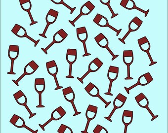 Wine glass stencil | Etsy