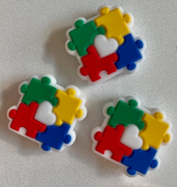 PUZZLE PIECES FOCAL Bead , Focal Beads, Puzzle Pieces Silicone Beads,  Silicone Beads, Pen Beads, Scribe Bead