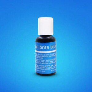 May include: A small bottle of blue food coloring with the label "on brite blue".