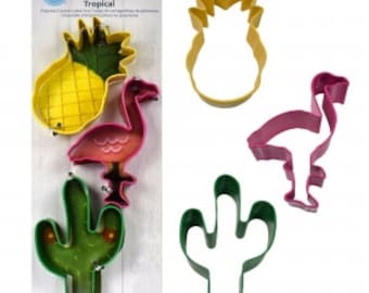 TROPICAL 3 Piece Color Cookie Cutter Set