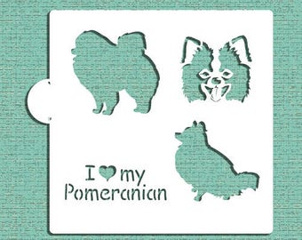 I LOVE MY POMERANIAN Cookie Stencil "Designer Stencils" 5" x 5"