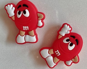 Cute M & M Focal Beads, Red Focal Beads, Silicone Focal Beads, Pen Beads,  Bulk Beads, Jewelry Supplies, Decoden Charm, Candy Beads, DIY Bead