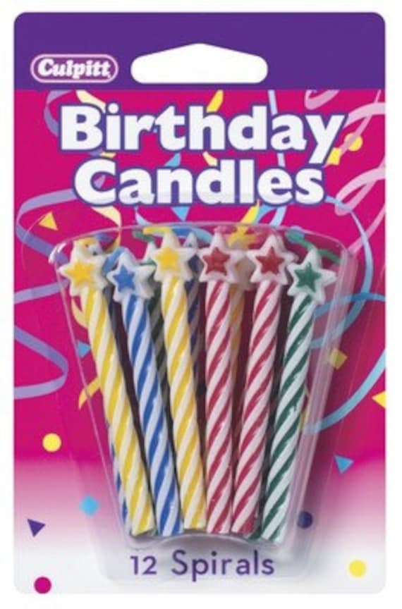 STAR Spiral Birthday Candles 12 PACK Etsy