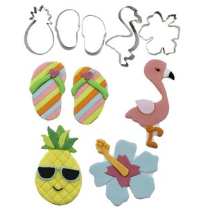 CUTIE CUPCAKE TROPICAL Cookie Cutter Set, Mini Tropical set, 4 Piece Cookie Cutter Set