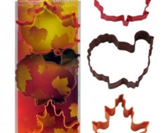 AUTUMN 3 Piece Color Cookie Cutter Set