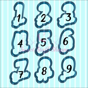 NUMBERS SET, 3D Printed Cookie Cutter, 1 - 9, Sweet Stuff Shoppe