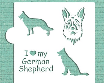 I LOVE MY GERMAN Shepherd Cookie Stencil "Designer Stencils" 5" x 5"