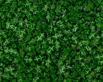 HOLLY LEAF SPRINKLES ,  Green Sprinkles, 4 Ounces, Thick Sprinkles, Holly