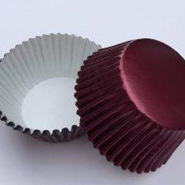 BURGUNDY FOIL Cupcake Liners