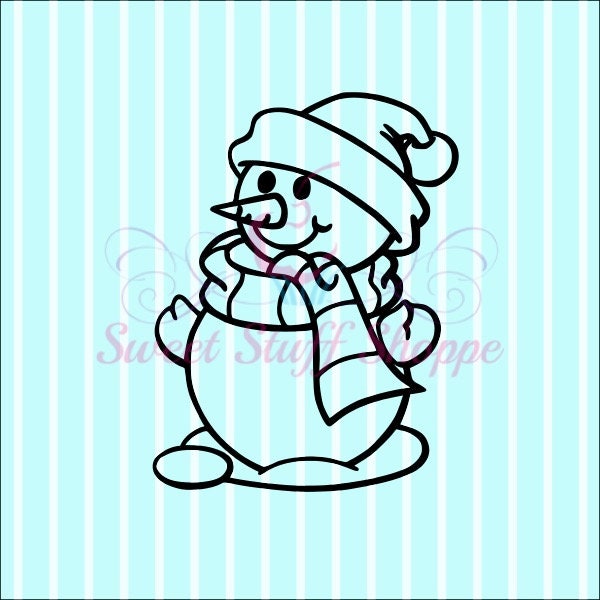 CUTE SNOWMAN PYO, Silk Screen, Cookie Silk Screen, Silk Screen Cookie Stencil, Mesh Stencil, Cookie Stencil, Custom Silk Screen