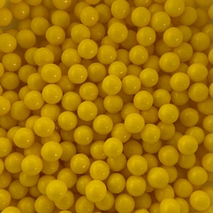 YELLOW Sugar Pearls  &quot;Cake/Cupcake/Cookie Decorations&quot;, 7MM, 2 Ounce or 4 Ounce