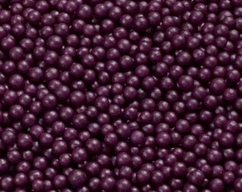 PURPLE/PLUM Candy Beads,  Sprinkles, 2 or 4 Ounces, Candy Pearls. 4MM