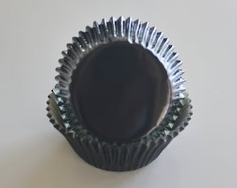 BLACK FOIL Cupcake Liners