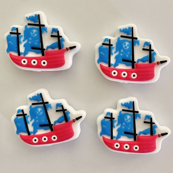 PIRATE BOAT FOCAL Bead , Focal Beads, Boat Silicone Beads, Silicone Beads, Pen Beads, Scribe Bead