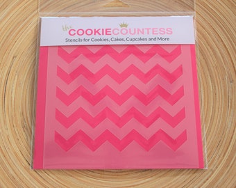 CHEVRON STENCIL, Cookie Countess, Cookie Stencil/Cupcake Stencil