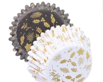 PME WINTER BERRIES- Cupcake Liners - Standard - 30 Per Pack - Foil Lined