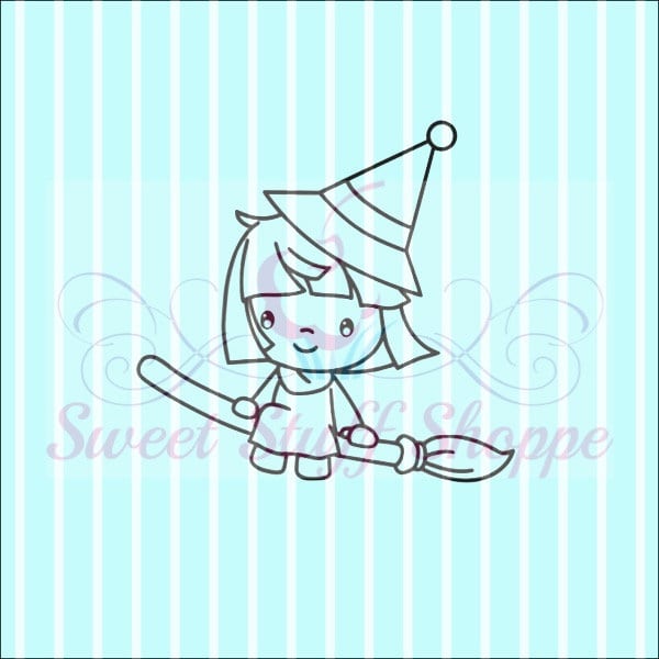 CUTE WITCH PYO Silk Screen,  Cookie Silk Screen, Silk Screen Cookie Stencil, Mesh Stencil, Cookie Stencil, Custom Silk Screen