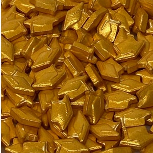 GOLD GRADUATION HATS Sprinkles, Sprinkles, 4 Ounces or 2 Ounces
