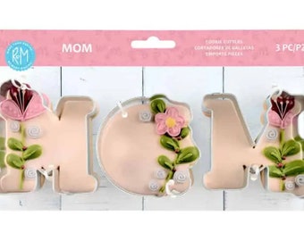 MOM 3 Piece Color Cookie Cutter Set