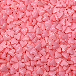 PINK HEARTS SPRINKLES, Pink Sprinkles, 2 or 4 Ounces, Thick Sprinkles
