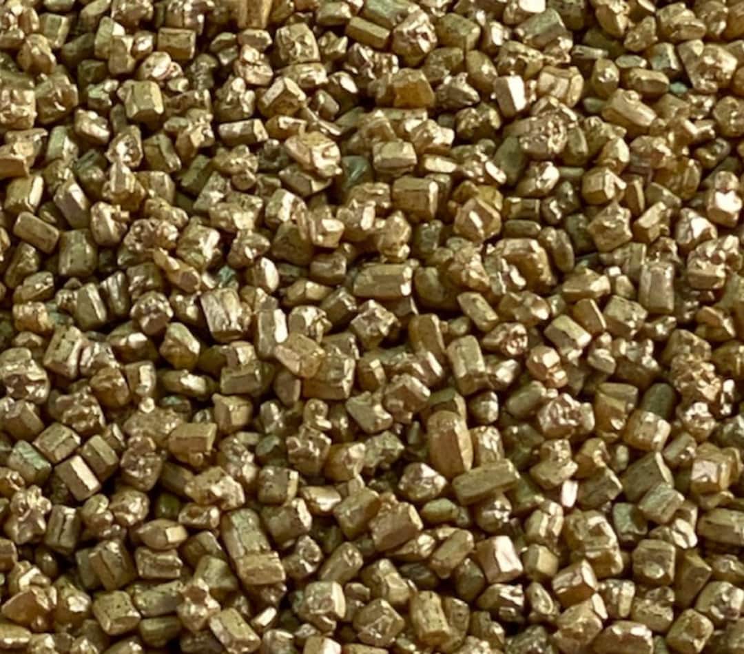 Metallic Mini ROCK SUGAR – BRASS, Sprinkles , 4 Ounces, Approx 2-2.5x ...