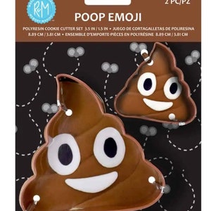 POOP EMOJI 2 Piece Color Cookie Cutter Set