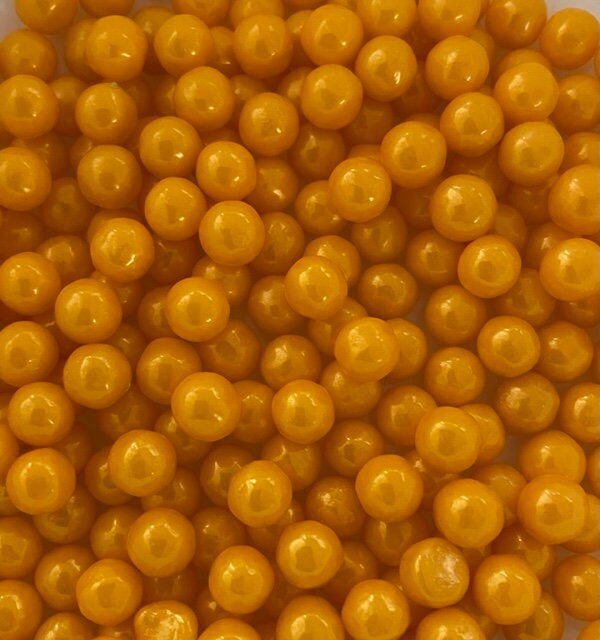 Metallic Gold Edible Sugar Pearl Dragees 6mm by Party Shop Emporium