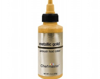 METALLIC GOLD Chefmaster Airbrush Color, 2 Ounce Bottle