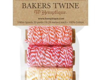 COTTON BAKERS TWINE - Mini Spools - 2 Ply - 3 per package