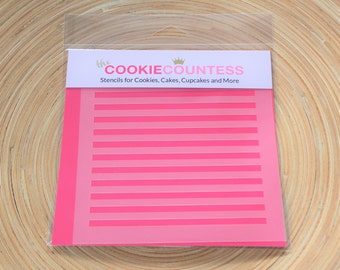 NARROW STRIPE Stencil, Cookie Countess, Cookie Stencil/Cupcake Stencil